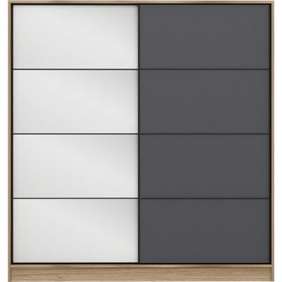 Kapusta garderobeskap med speildr, 180 cm - Brun/antrasitt
