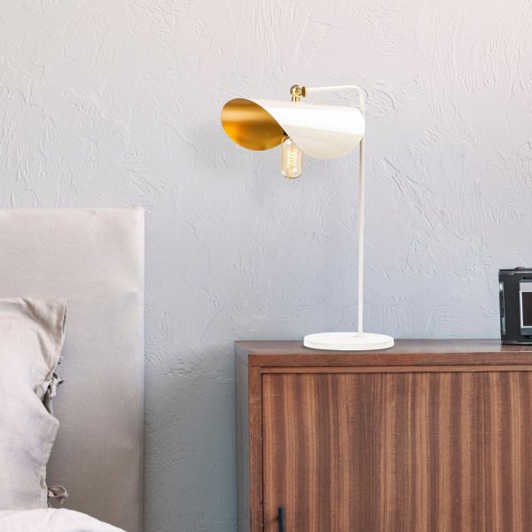 Sivani bordlampe 4 - Hvit/gull