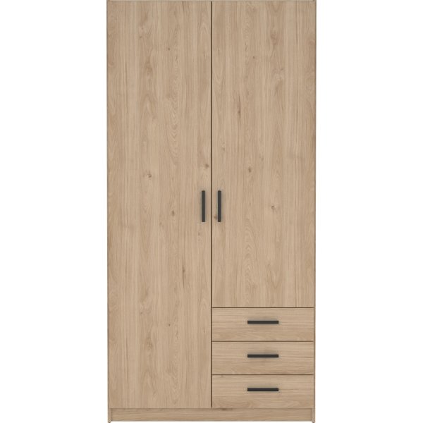 Sprintgarderobe med 2 dører og 3 skuffer - Hickory Sprintgarderobe med 2 dører og 3 skuffer - Hickory