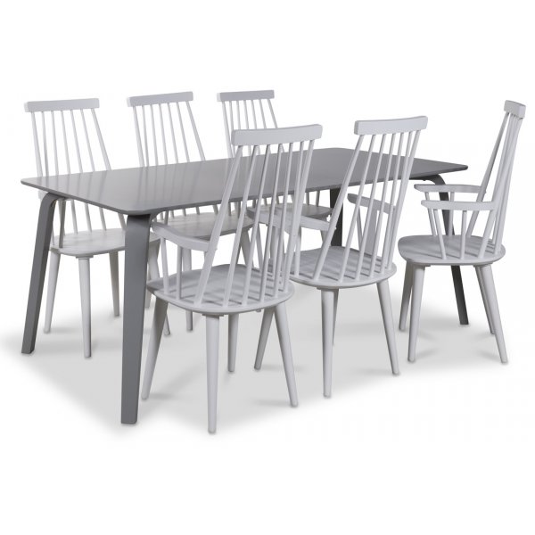 Dalsland Pinnstool hy rygg - Hvit