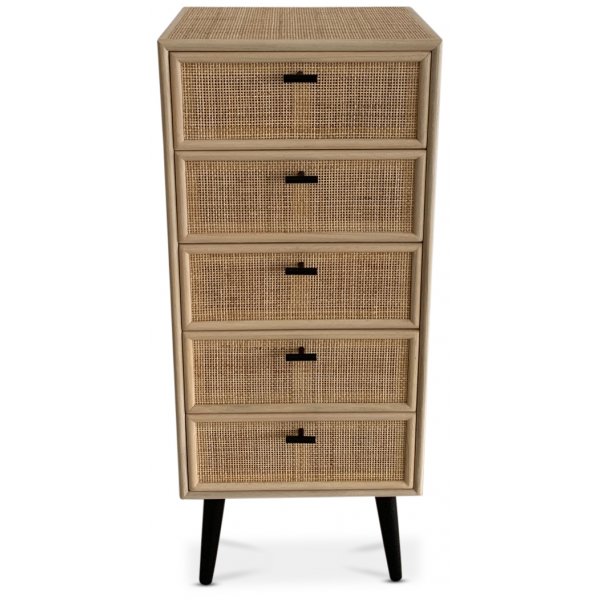 React kommode med 5 skuffer - Rotting / Svart + Mbelrengjring