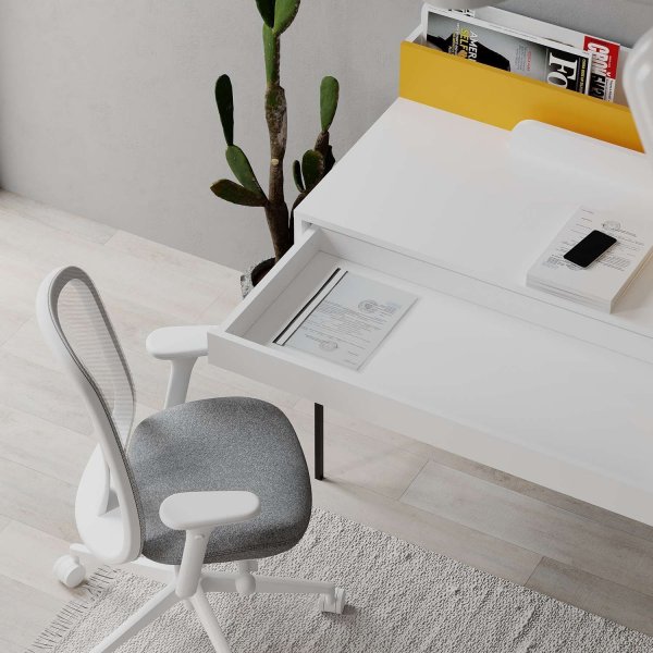 Leila skrivebord - Hvit/sennepsgul Leila skrivebord - Hvit/sennepsgul