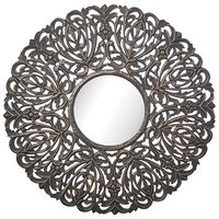 Carve rundt speil 90 cm - Antikk trefarge Carve rundt speil 90 cm - Antikk trefarge