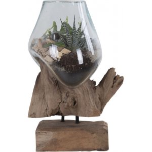 San Marino Vanndrpe Vase - Teak/Glass - 25 cm
