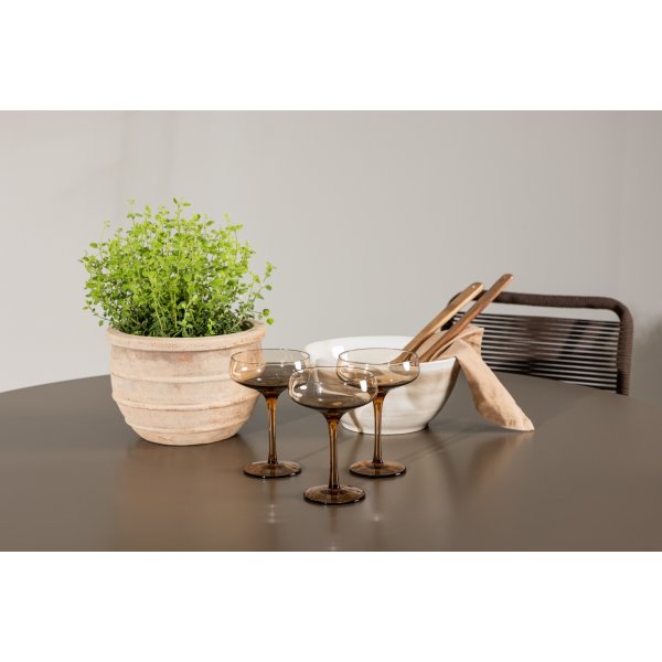 Santa Fe rundt spisestuesett med 4 Lindos stoler - Brun/svart + 4.00 x Stolpute Santa Fe rundt spisestuesett med 4 Lindos stoler - Brun/svart + 4.00 x Stolpute
