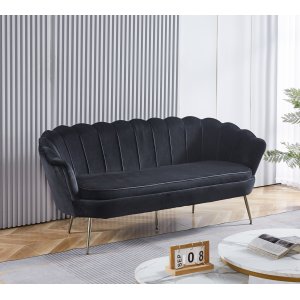 Musslan 3-seters sofa - Svart / krom