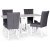 Sandhamn spisegruppe; Klaffbord med 4 Crocket-stoler i grått stoff