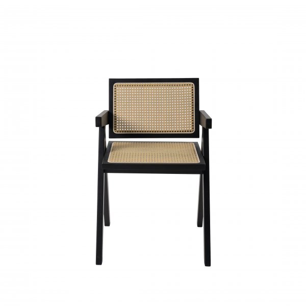 Anna lenestol - Svart med syntetisk rotting i sete og rygg Anna lenestol - Svart med syntetisk rotting i sete og rygg