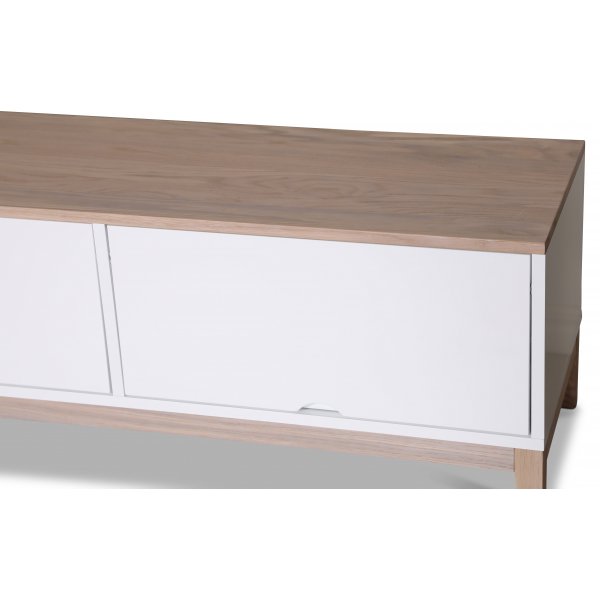 Borgholm TV-benk 188 cm - Hvit / Oljet eik Borgholm TV-benk 188 cm - Hvit / Oljet eik