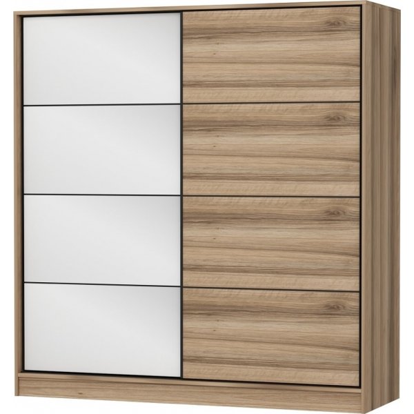 Kapusta garderobeskap 220x52x210 cm, variant B - Brun/hvit/brun