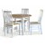 Dalar matvaregruppe; hvitt bord 110 cm med 4 hvite slyfe spisestoler