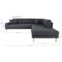 Lido Hjrnesofa med pen finish - Mrkegr