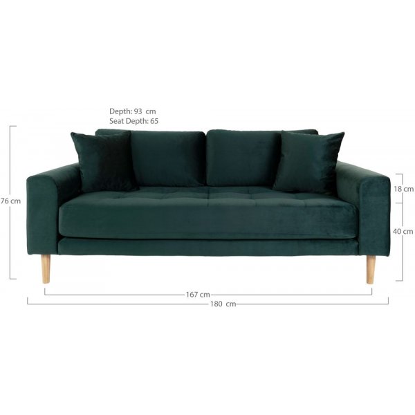 Lido 2,5-seters sofa - Mrkegrnn