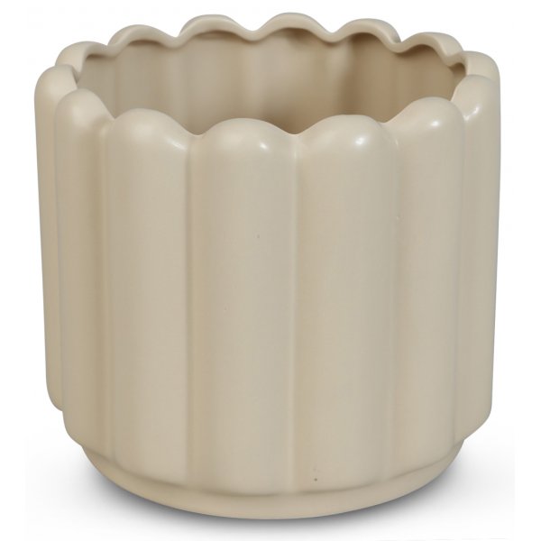 Krukke Ribb H19 cm - Beige