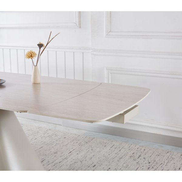 Saturnus spisebord uttrekkbart 165-240 cm - Beige travertin