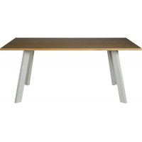 Freddy spisebord, 170-95 cm - Whitewash eikefinér/hvitt metall