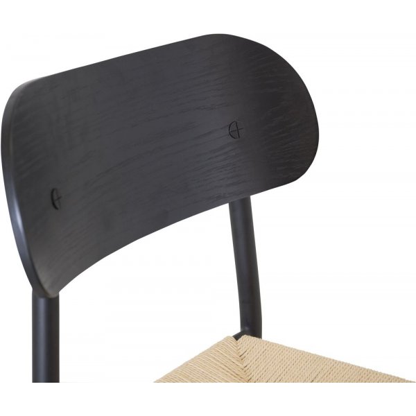 Spisestol Amica - Svart / Naturfiber Spisestol Amica - Svart / Naturfiber