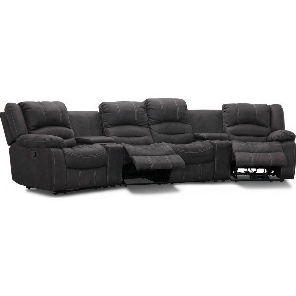 Cinema elektrisk 4-seters sofa med justerbar nakkesttte - Gr