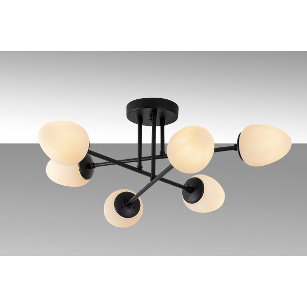 Camflo taklampe 10385 - Sort/hvit