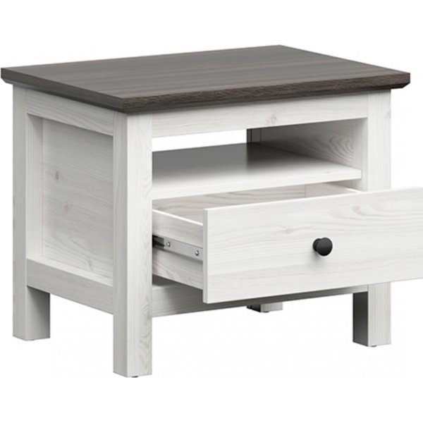 Hesen nattbord - Hvit/svart