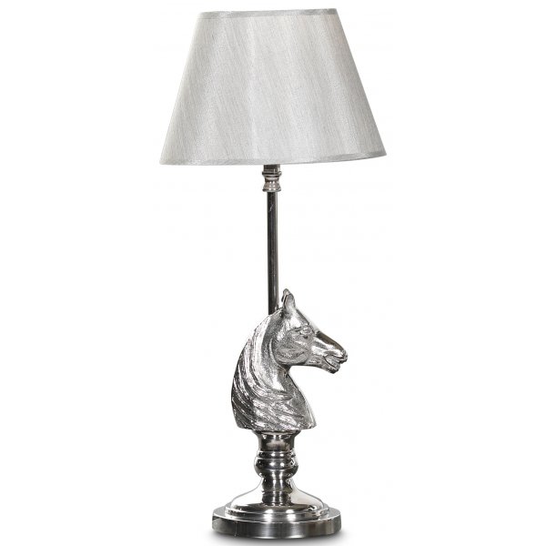Lampefot med hest H42 cm - Sølv Lampefot med hest H42 cm - Sølv