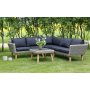 Almbro utembelgruppe hjrnesofa med bord - Whitewash kunstrotting