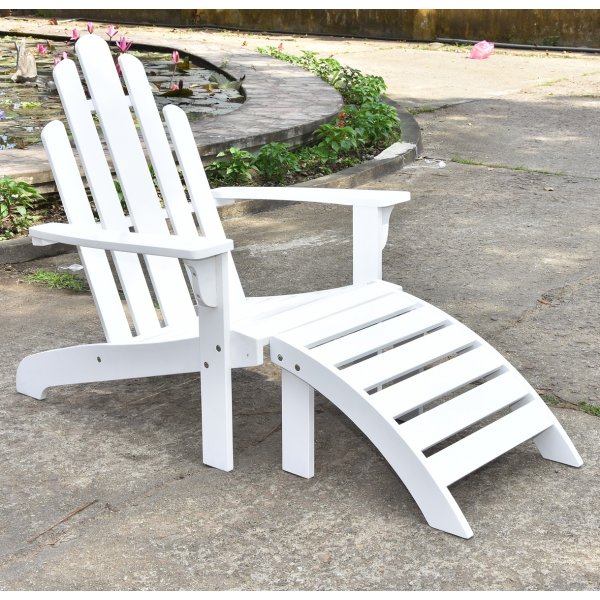 Newport solstol med fotskammel - hvit Newport solstol med fotskammel - hvit