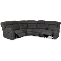 Manhattan hjørnesofa - recliner og drikkeholder - Grå PU Manhattan hjørnesofa - recliner og drikkeholder - Grå PU