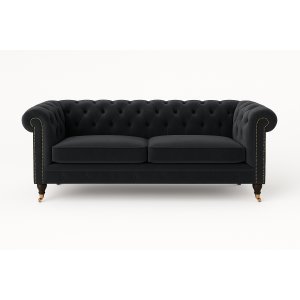 Chesterfield-sofa Cambridge Deluxe 2,5-seter - Mrkegr flyel