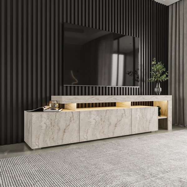 Beliz TV-stativ i travertin - 192 cm