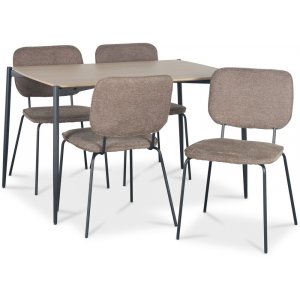Lokrume spisegruppe med bord på 120 cm i lyst tre + 4 stk Lokrume brune stoler Lokrume spisegruppe med bord på 120 cm i lyst tre + 4 stk Lokrume brune stoler