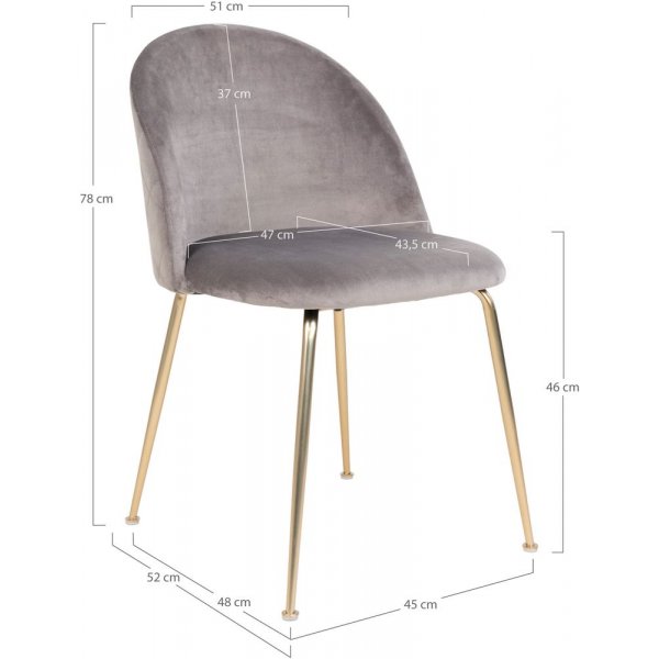 Spisestol i Genve - Gr/Messing