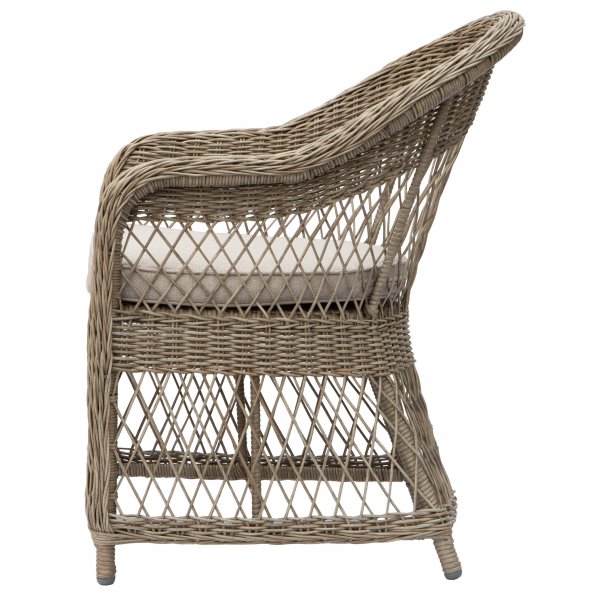 Utendrs lenestol i naturfarget syntetisk rotting