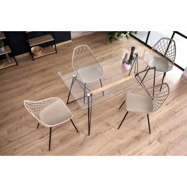 Ulrica Spisebord - Glass/svart