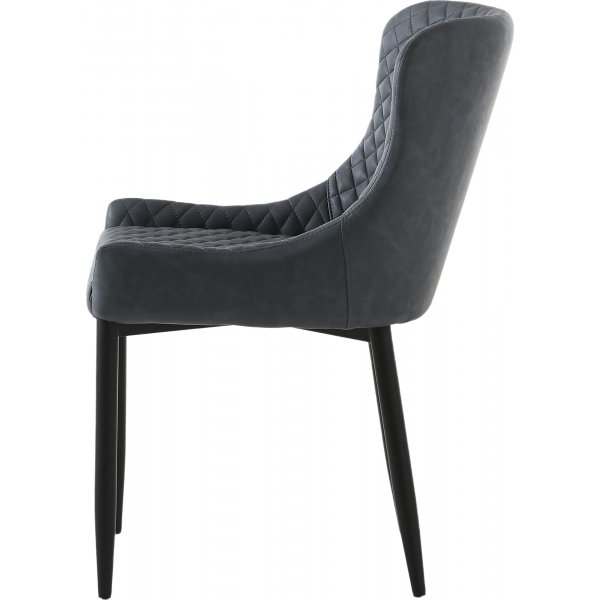 Bernt stol i grå PU med diamantmønster Bernt stol i grå PU med diamantmønster