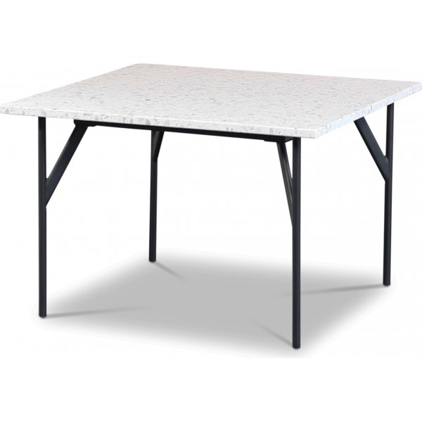 Terrazzo sofabord 75 x 75 cm - Bianco Terrazzo & understell AIR