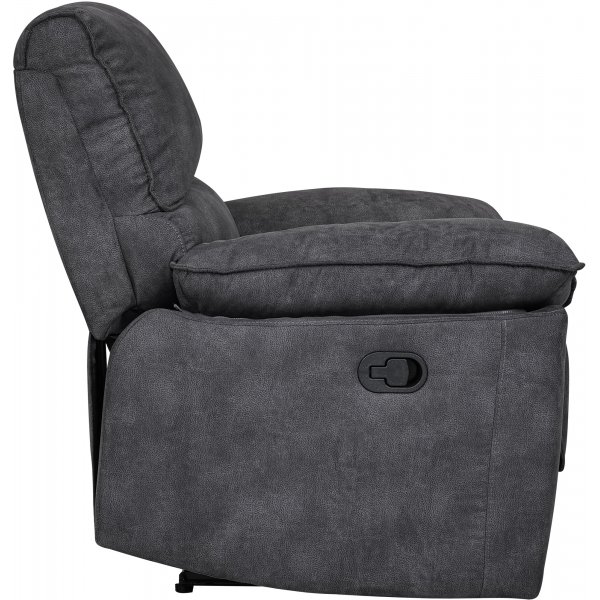 Coventry hvilestol med manuell mekanisme - Grå mikrofiber + Møbelføtter Coventry hvilestol med manuell mekanisme - Grå mikrofiber + Møbelføtter