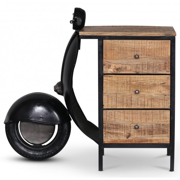 Vintage Vespa kommode / nattbord - Svart / slv