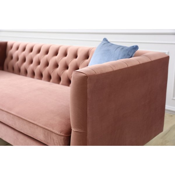Toto 3-seters sofa - Rosa / Messing