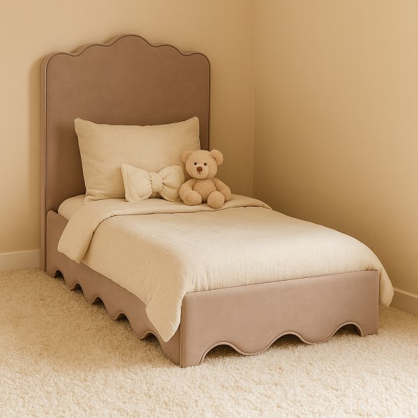 M�rk beige sengeramme 90x200 cm