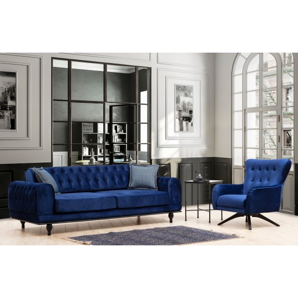 Arredo Capitone v2 3-seters sovesofa - Marineblå Arredo Capitone v2 3-seters sovesofa - Marineblå
