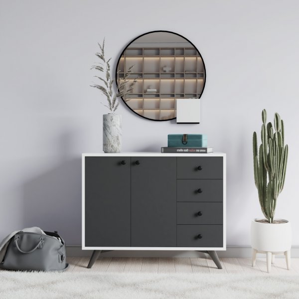 Waga oppbevaringsmbel - Hvit/antrasitt