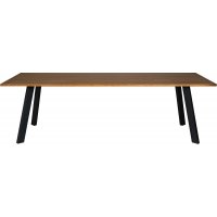 Freddy spisebord 240x95 cm - Oljet eikefinér/svart metall Freddy spisebord 240x95 cm - Oljet eikefinér/svart metall
