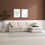 Moby beige divansofa 296 cm - sofa med vendbar divan