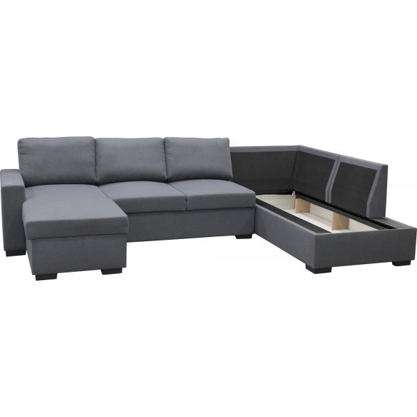 Sofa U-formet sofa 309 cm mørkegrå stoff - Solna + Tekstilrens for møbler Sofa U-formet sofa 309 cm mørkegrå stoff - Solna + Tekstilrens for møbler