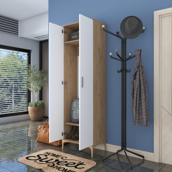 Esa garderobe - Valnøtt/hvit Esa garderobe - Valnøtt/hvit