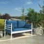 Manyas 2-seters utesofa - Hvit/bl