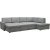 Trn gr U-sofa kabriolet med oppbevaring - vendbar + Flekkfjerner for mbler