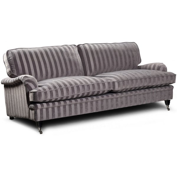 Howard Sir William 3-seter sofa (Dun) - Mobus Silver Stripe
