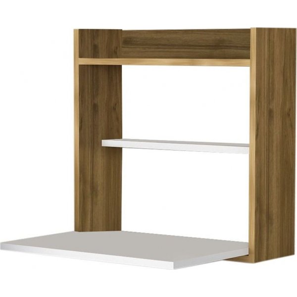 PC-bord | Skrivebordshylle - Hvit/valn�tt